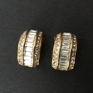 Vintage Christian Dior Clip on Channel Cut Earrings